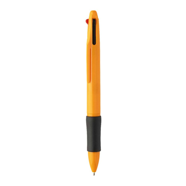 Penna 4 colori in ABS riciclato con grip in gomma