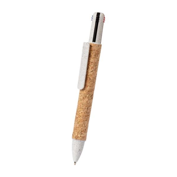 Penna in sughero con inchiostro 4 colori