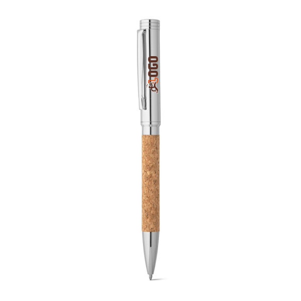 Stylo à bille en liège et métal avec coffret cadeau