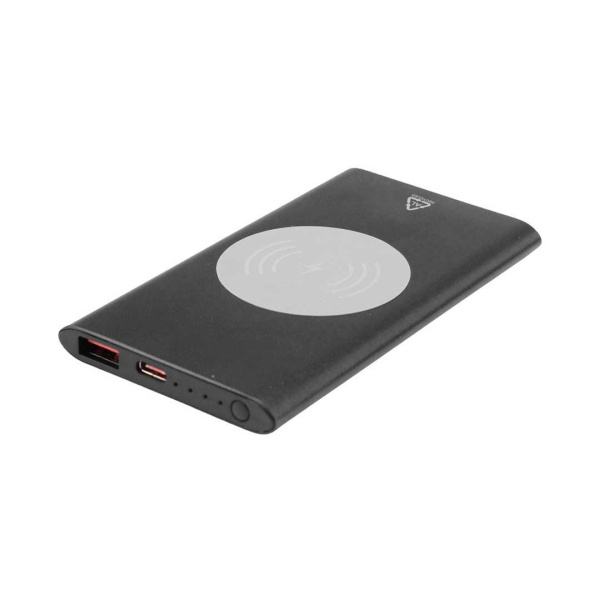Power bank colorato wireless rapido in alluminio riciclato, 4000 mAh
