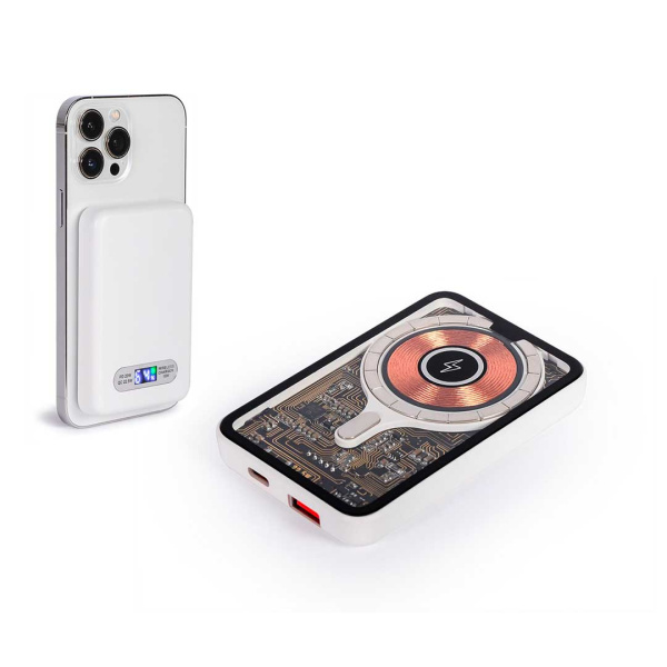 Base wireless trasparente con adesivo 5000 mAh