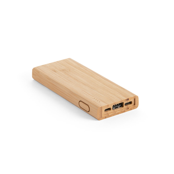 Power bank in bambù 5000 mAh con confezione regalo