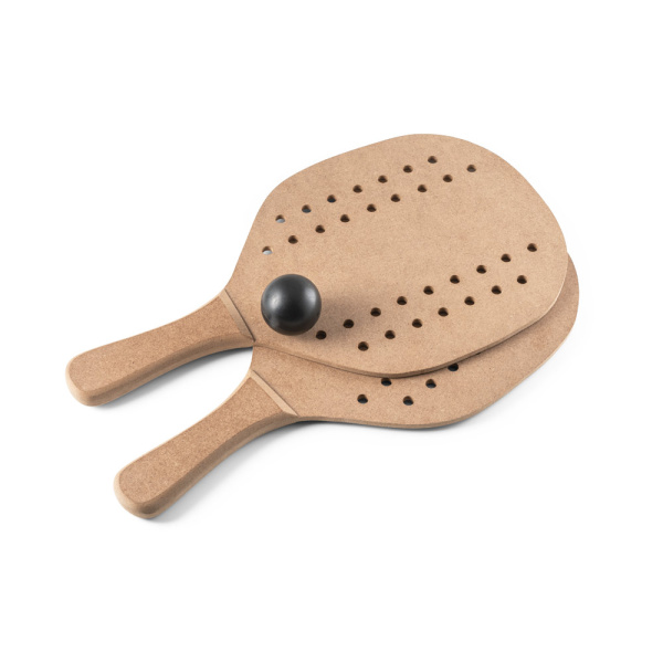 Raquettes de plage en bois avec balle