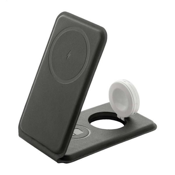Set caricatore wireless green 3 in 1 con supporto pieghevole