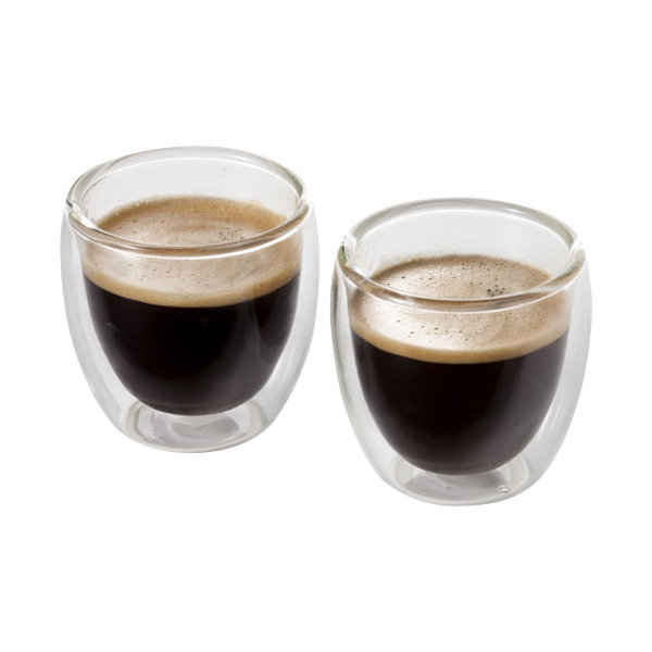 Set de 2 tasses en verre pour espresso publicitaire