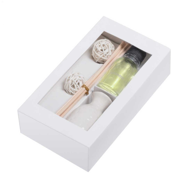 Set diffusore di essenze con bastoncini e sfere in legno