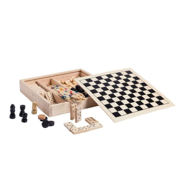 Scatola in legno con set giochi personalizzabile