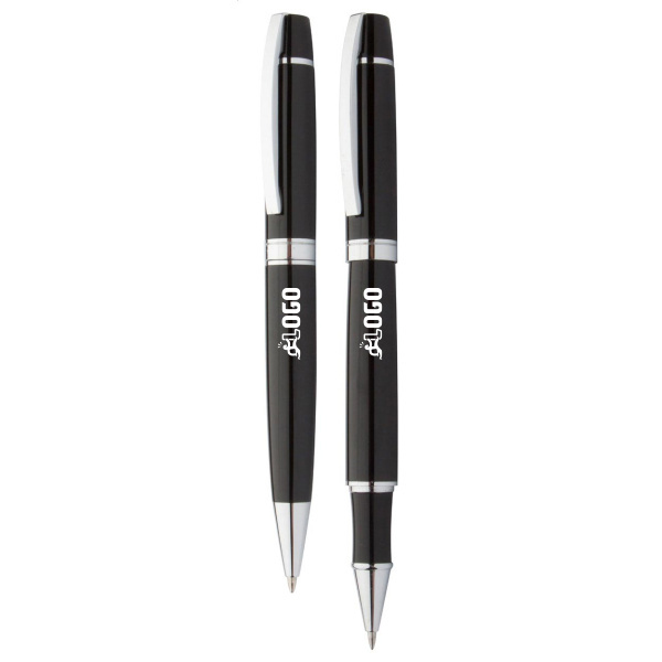 Set de stylos à bille et roller dans un coffret cadeau en PU