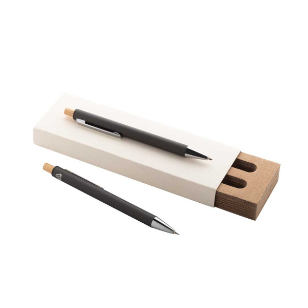 Set penna e portamina in alluminio riciclato