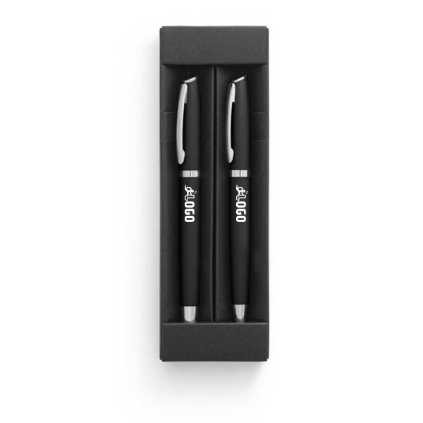 Set stylo roller et stylo à bille en aluminium recyclé