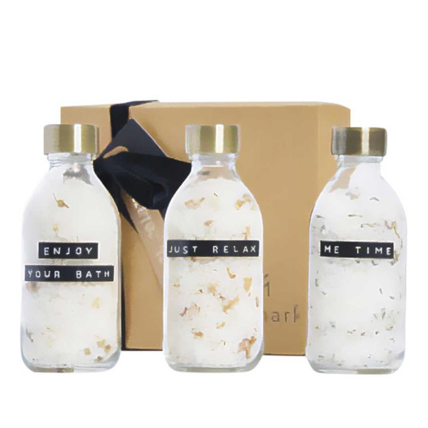 Coffret cadeau de sels de bain, 3 pièces de 200 ml