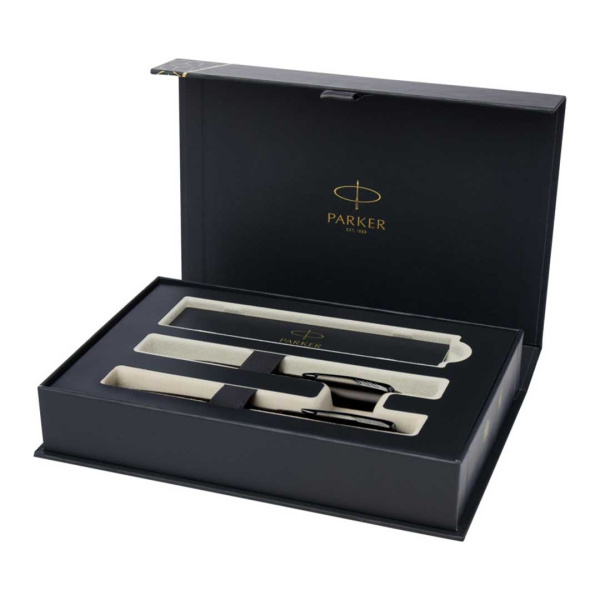 Coffret cadeau Parker IM avec stylo à bille et roller achromatiques