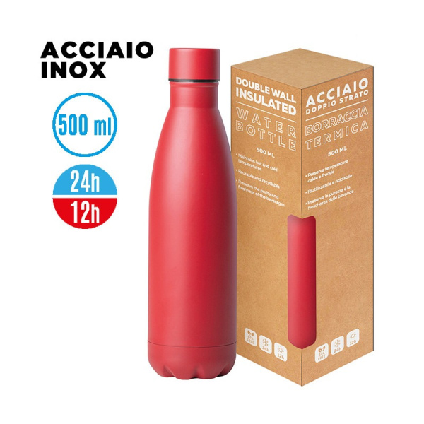 Borraccia termica acciaio inox 500 ml personalizzabile
