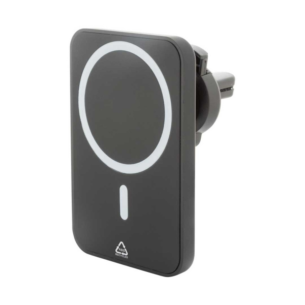 Supporto magnetico per auto in ABS riciclato con caricatore wireless
