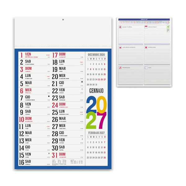 Calendario olandese multicolore personalizzabile