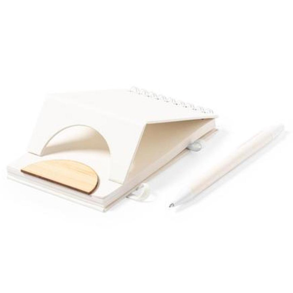 Bloc notes avec logo en carton de lait recyclé et bambou