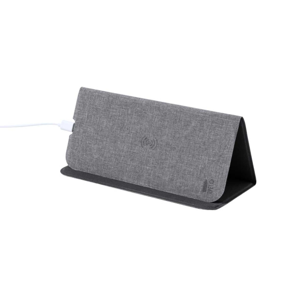 Tapis de souris en RPET avec chargeur sans fil intégré (10W)