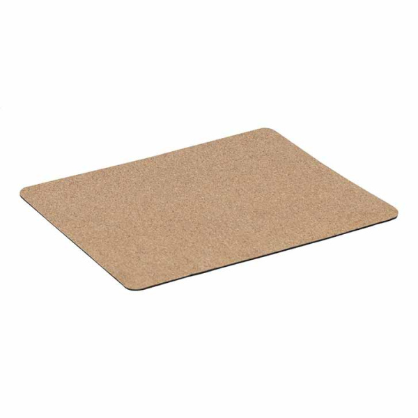 Tapis de souris rectangulaire en liège avec base en silicone