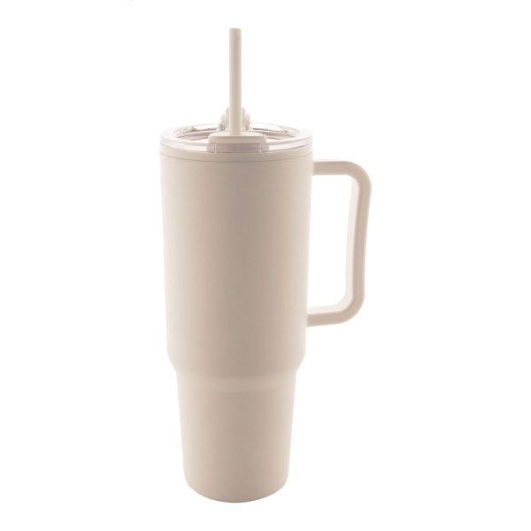 Gobelet thermique isotherme 1100 ml en PP avec paille