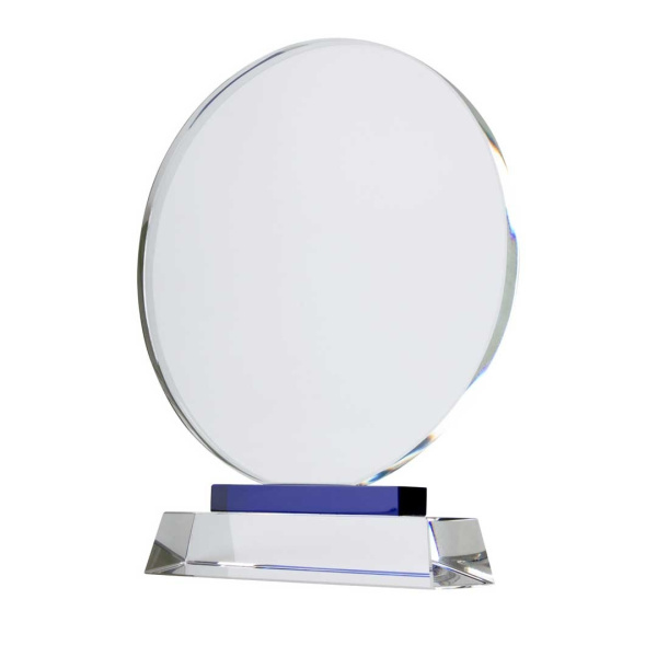 Plaque publicitaire en verre ronde