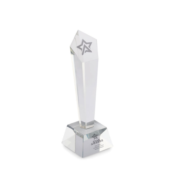 Trofeo in cristallo trasparente da premiazione
