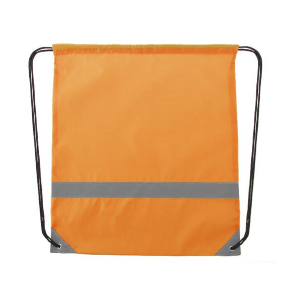 Sacca in poliestere 190t con strisce riflettenti